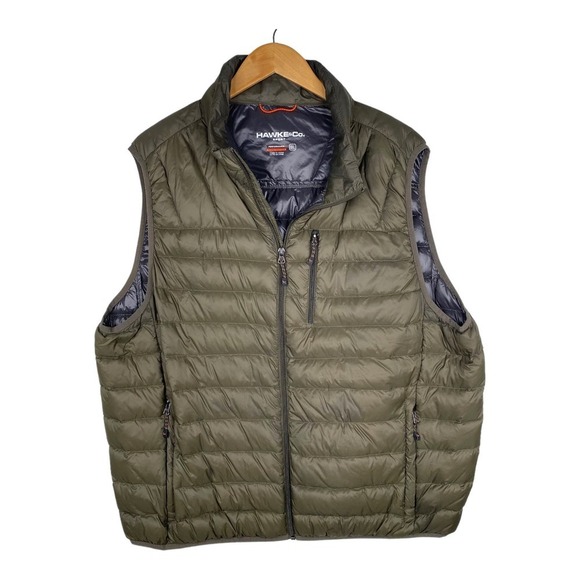 Hawke & Co Olive Green Full Zip Feather Down Sport Performance Vest SizeXX-Large - Picture 1 of 6